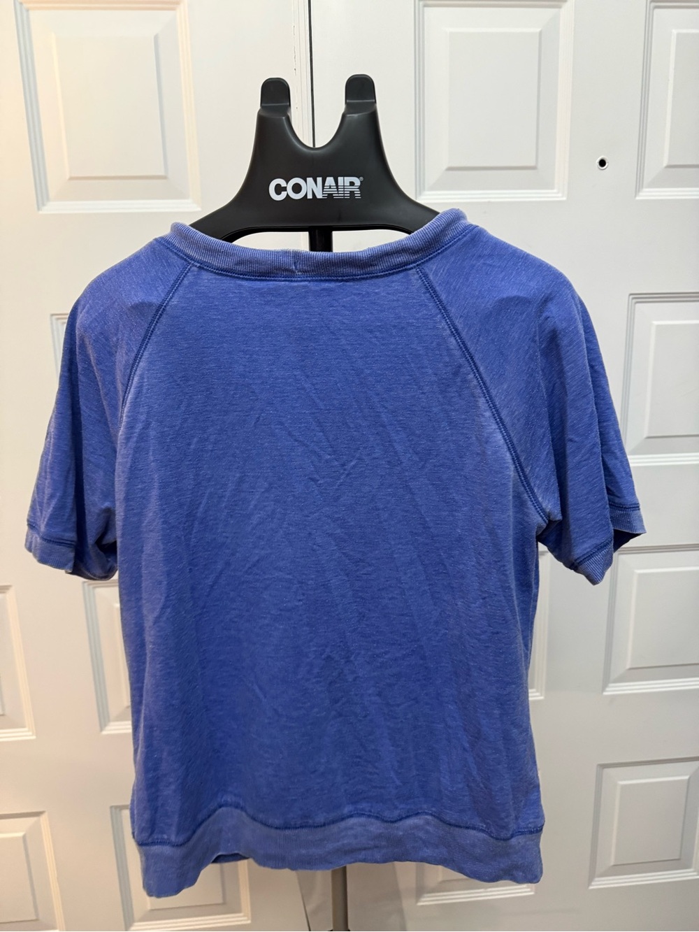 GreenTea Short Sleeve Hooded Pullover in Royal Blue - Picture 4 of 7